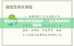 微信内一站式保险服务探索，轻松获取保险解决方案