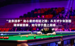 赵心童的逆袭之路，天才少年的赌球风波与最终夺冠巅峰之旅