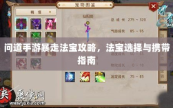问道手游暴走法宝攻略，法宝选择与携带指南