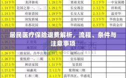 居民医疗保险退费详解，流程、条件及注意事项解析