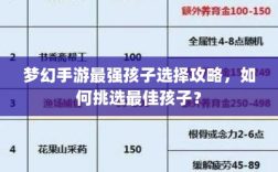 梦幻手游最强孩子选择攻略，如何挑选最佳孩子？