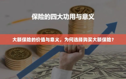 大额保险的价值与意义解析，为何选择购买大额保险？