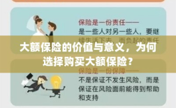 大额保险的价值与意义解析，为何选择购买大额保险？
