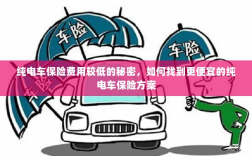 纯电车保险费用较低的秘密揭秘，如何获取更便宜的保险方案？