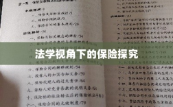 法学视角下的保险探究研究