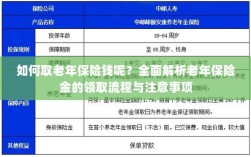 全面解析，老年保险金的领取流程与注意事项指南——如何顺利领取老年保险金？