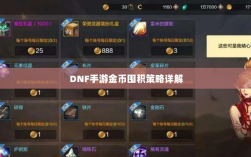 DNF手游金币囤积策略详解
