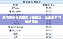 如何降低纯电车保险费用，全面解析及策略建议