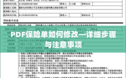 PDF保险单修改指南，步骤详解及注意事项