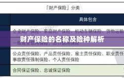财产保险名称及险种深度解析