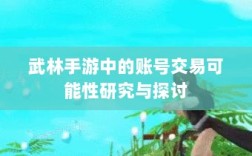 武林手游中的账号交易可能性研究与探讨