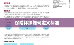 保险评级标准定义解析