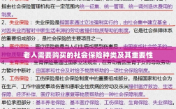 老人需购买的社会保险种类及其重要性概览