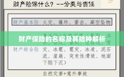 财产保险名称及险种深度解析