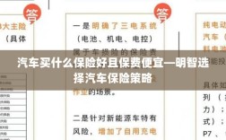 如何明智选择汽车保险，低成本且全面保障的策略