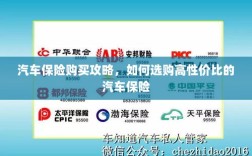 汽车保险购买指南，如何选购高性价比汽车保险？