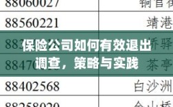 保险公司有效退出调查的策略与实践探讨