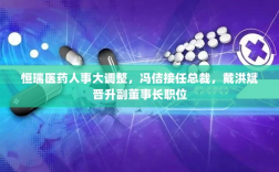 恒瑞医药人事大调整，冯佶接任总裁，戴洪斌晋升副董事长职位