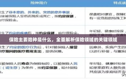 全面解析保险领域关键领域，主要险种介绍与概述