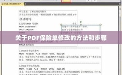 PDF保险单修改指南，方法与步骤详解