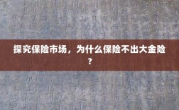 探究保险市场，为何缺乏大额保险金险种？