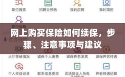 网上购买保险续保指南，步骤、注意事项及建议