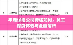华瑞保险公司员工深度体验，待遇与工作环境全面解析