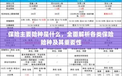 全面解析保险主要险种及其重要性介绍