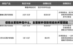 全面解析保险领域关键领域，主要险种介绍与概述