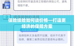 保险续险价格谈判技巧，打造更经济的保障方案