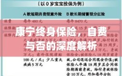 康宁终身保险，自费与否的全面解析与探讨