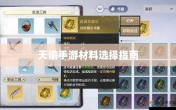 天谕手游材料选择指南，哪些材料更具价值？