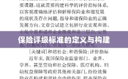 保险评级标准的定义与构建方法探讨