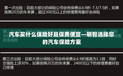 如何明智选择汽车保险方案，低成本且全面保障的选择策略