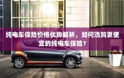 纯电车保险价格优势详解，如何选购更经济实惠的保险方案？