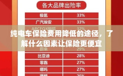 纯电车保险费用降低的途径，影响保险价格的因素解析