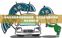 纯电车保险费用较低的秘密揭秘，如何获取更便宜的保险方案？