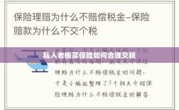 私人老板如何合理购买保险并交税指南