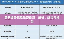 康宁终身保险费用解析，自费与否的探讨与指引