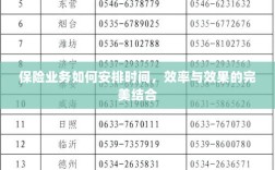 保险业务的时间管理艺术，效率与效果的完美融合之道