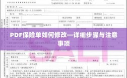 PDF保险单修改指南，步骤详解及注意事项