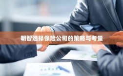 明智选择保险公司的策略与考量指南