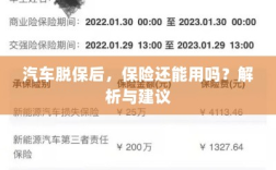 汽车脱保后，保险是否继续有效？解析及应对建议。