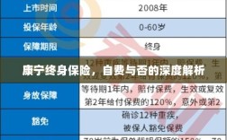 康宁终身保险，自费与否的全面解析与探讨