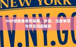 PDF保险单修改指南，步骤、注意事项及常见问题解析
