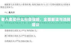 全面解读与选择建议，老年人应购买的社会保险种类解析