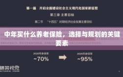 中年养老保险选择与规划的关键要素解析