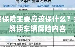 全面解读，车辆保险保障要点及内容