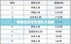 特斯拉保险购买赠品独家揭秘