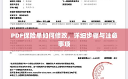 PDF保险单修改指南，步骤与注意事项全解析